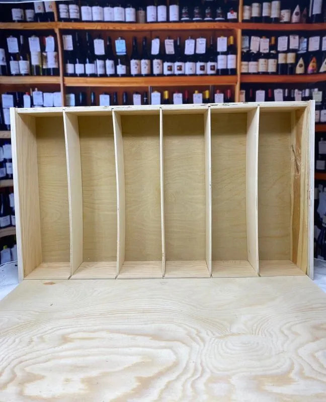 6 Btl Wood Box Sliding Lid